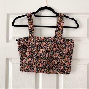 American Eagle Floral Smocked Crop Top